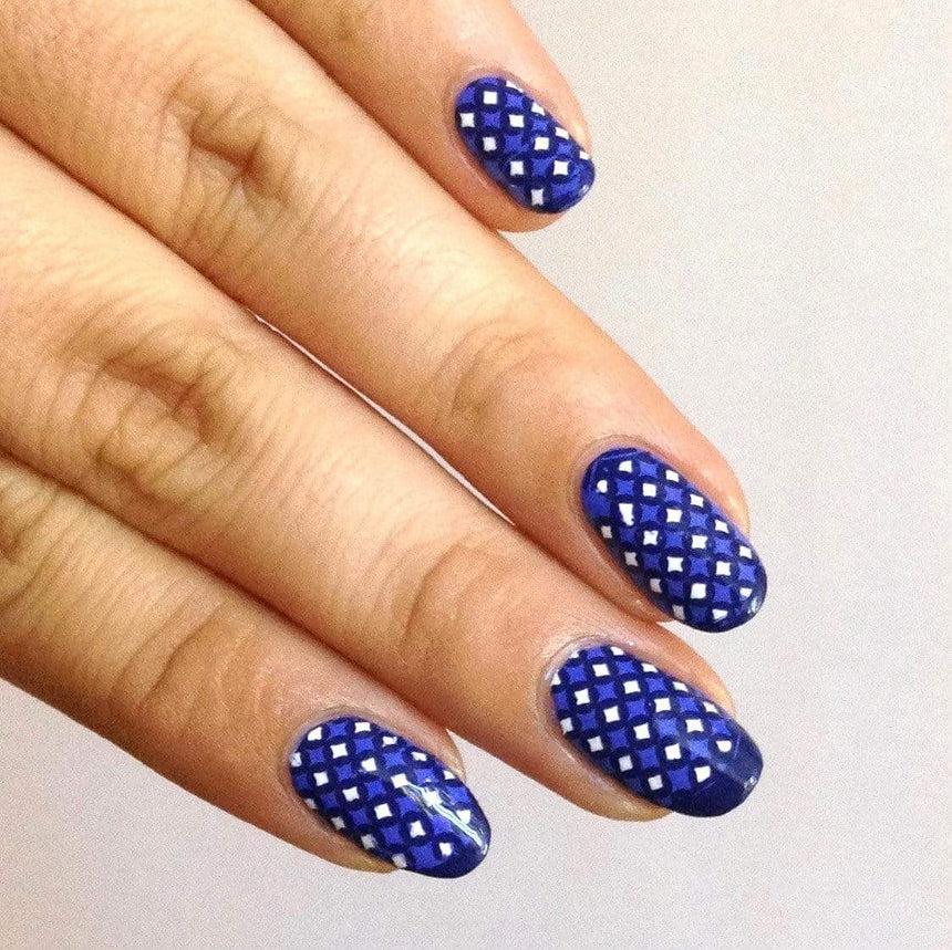 Shibori (B265) - Navy Blue Cream Stamping Polish