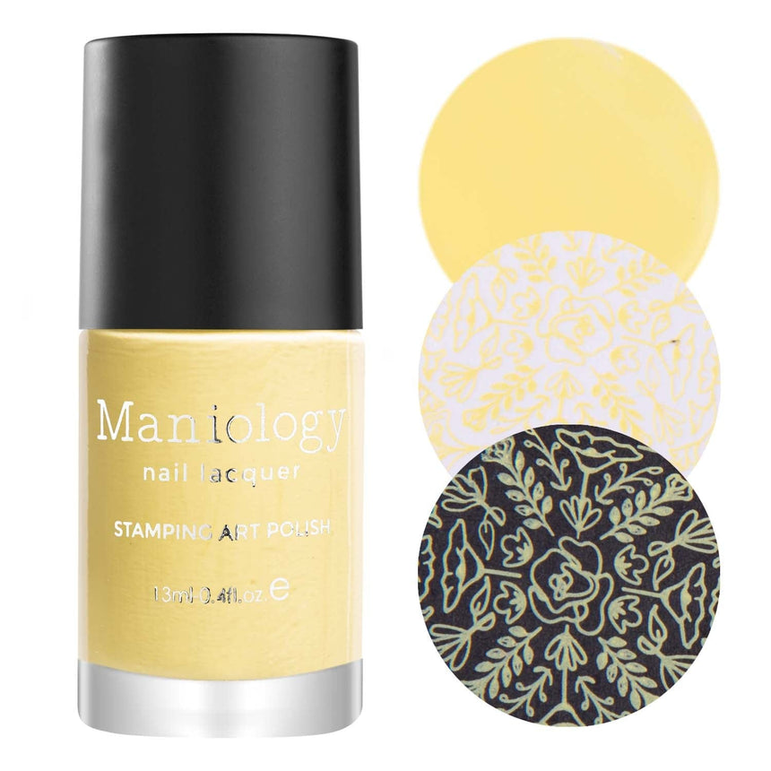 Zinnia (B422) - Cream Lemon Yellow Stamping Polish