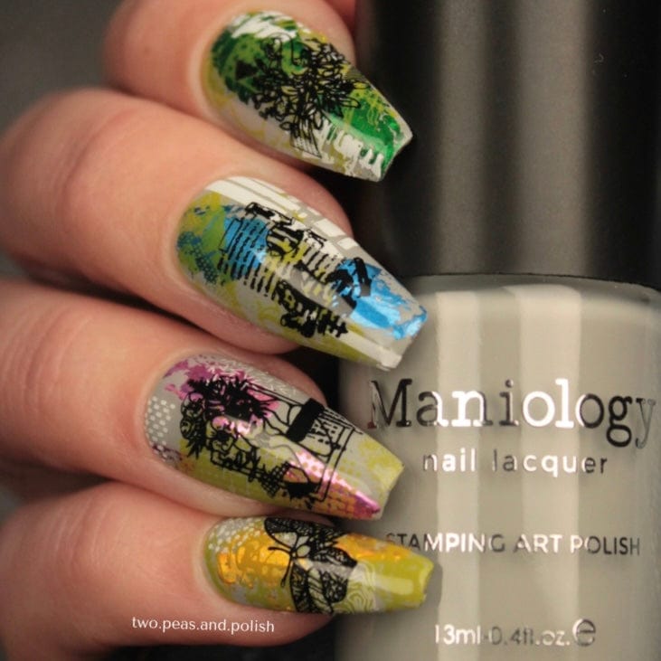 Front Page (B462) - Cream Gray Stamping Polish