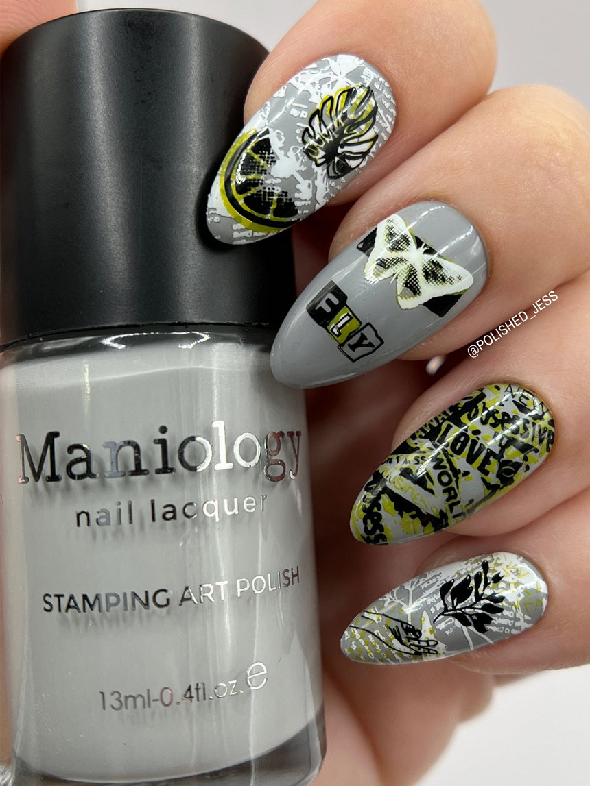 Front Page (B462) - Cream Gray Stamping Polish