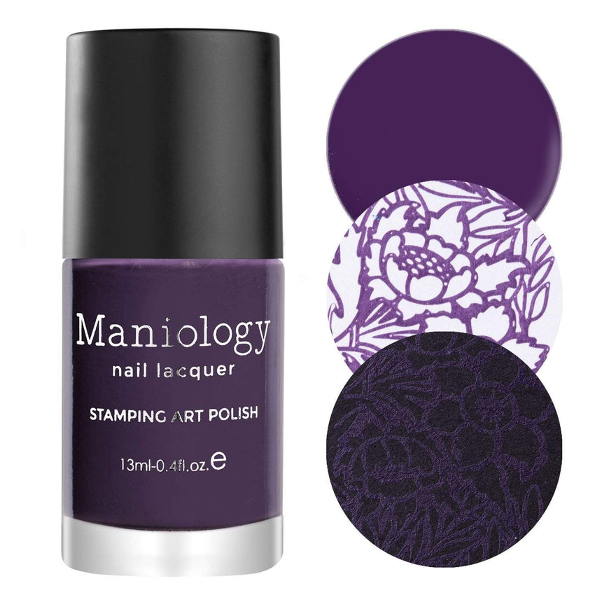 Baroque (B421) - Cream Purple Stamping Polish