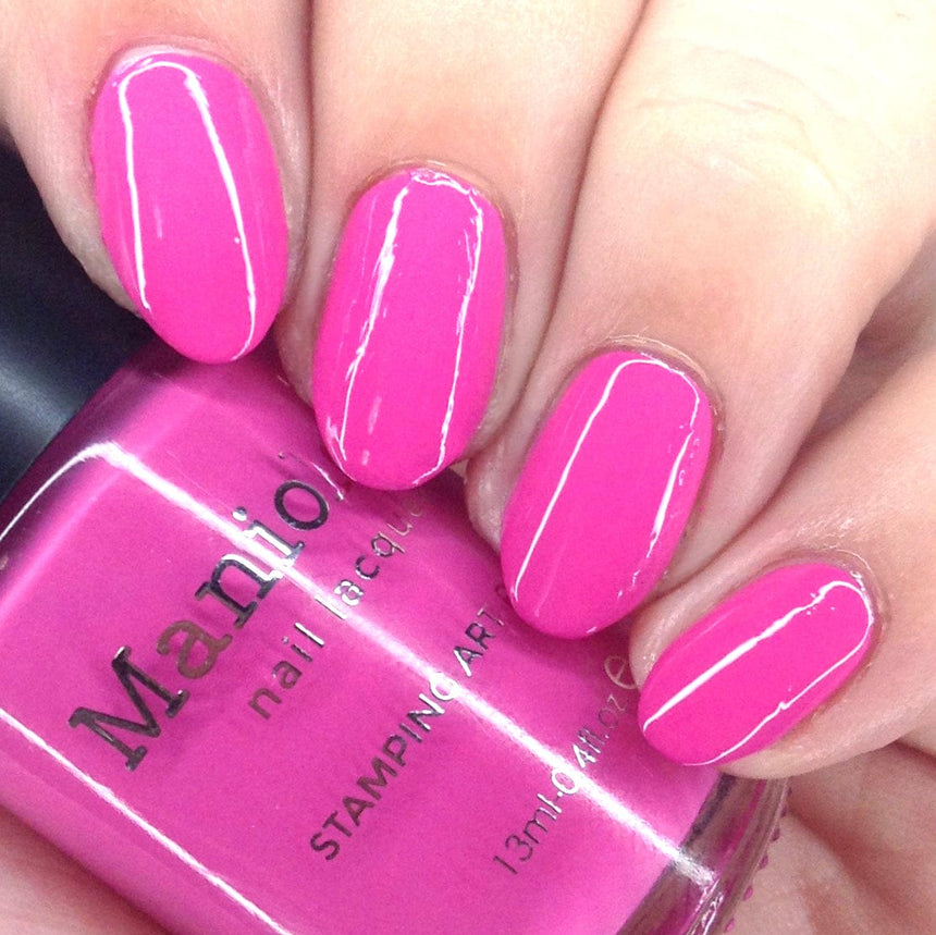 Pumps (B463) - Cream Hot Pink Stamping Polish