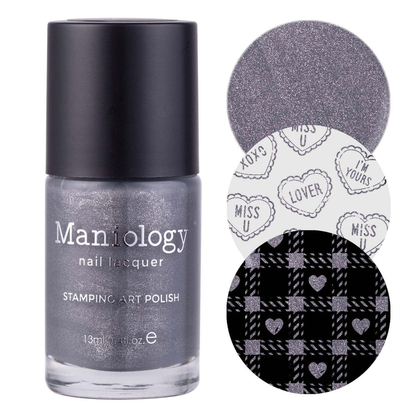 Spikes (B464) - Metallic Dark Gray Stamping Polish