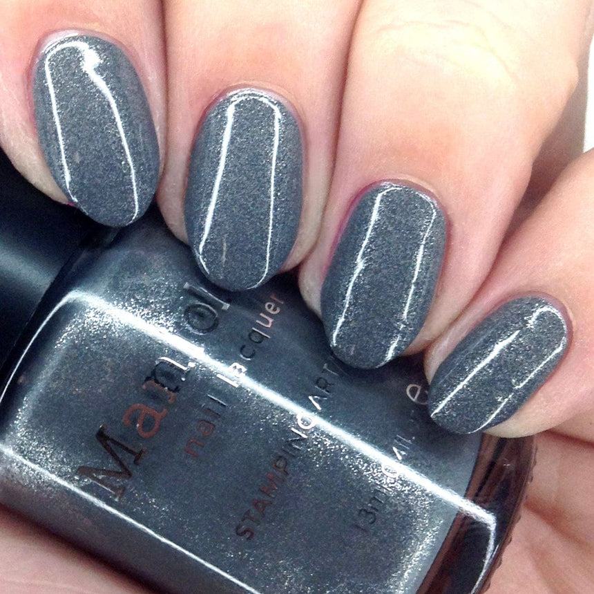 Spikes (B464) - Metallic Dark Gray Stamping Polish