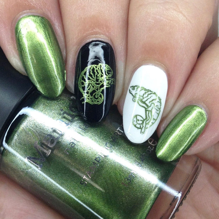 Mangrove (B438) - Metallic Green Stamping Polish