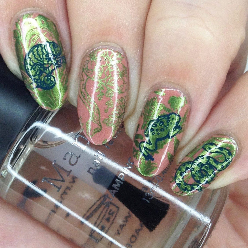 Mangrove (B438) - Metallic Green Stamping Polish