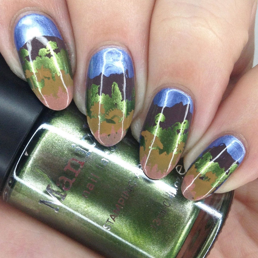 Mangrove (B438) - Metallic Green Stamping Polish