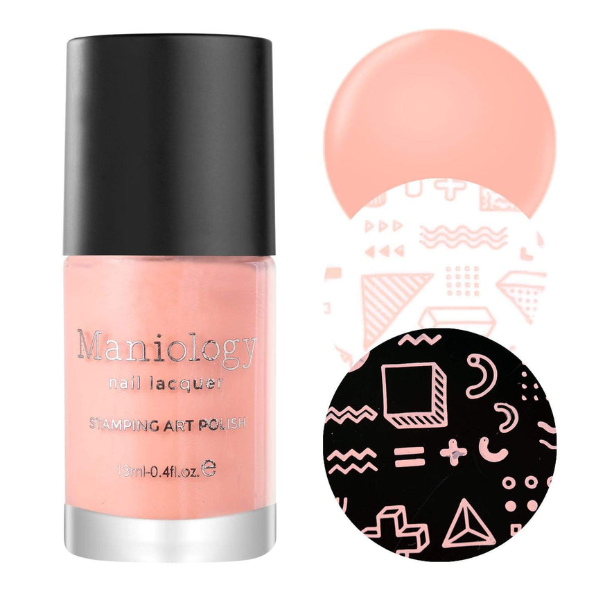 A creamy pastel pink Salmon Stamping Polish Flashdance (B284) by Maniology.