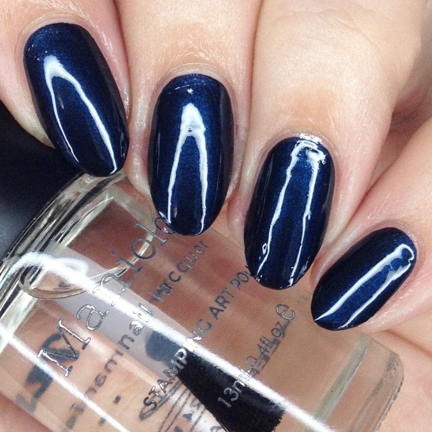 Cosmos (B433) - Pearl Navy Blue Stamping Polish