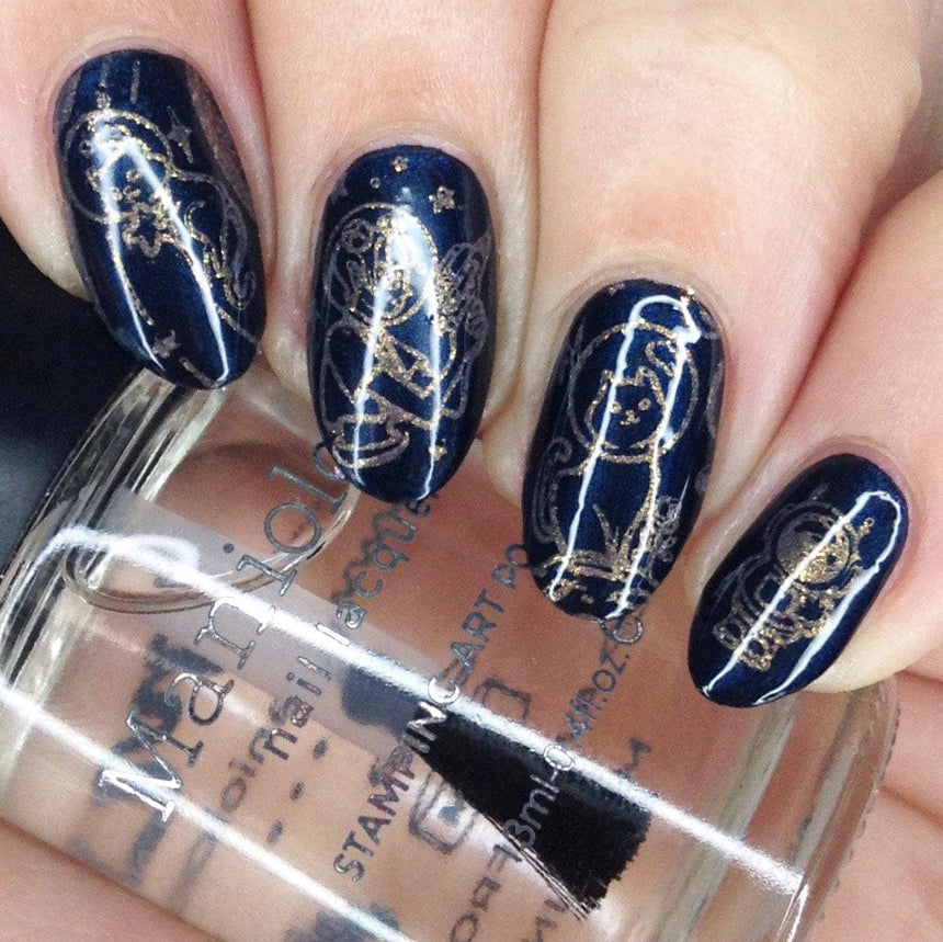 Cosmos (B433) - Pearl Navy Blue Stamping Polish