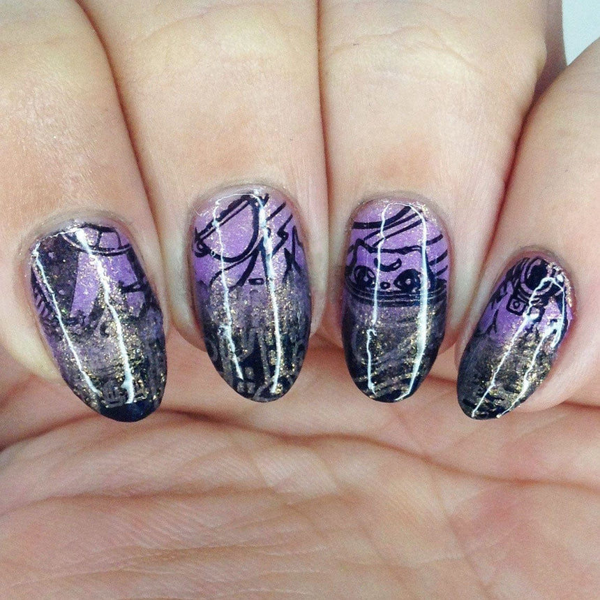 Cosmos (B433) - Pearl Navy Blue Stamping Polish