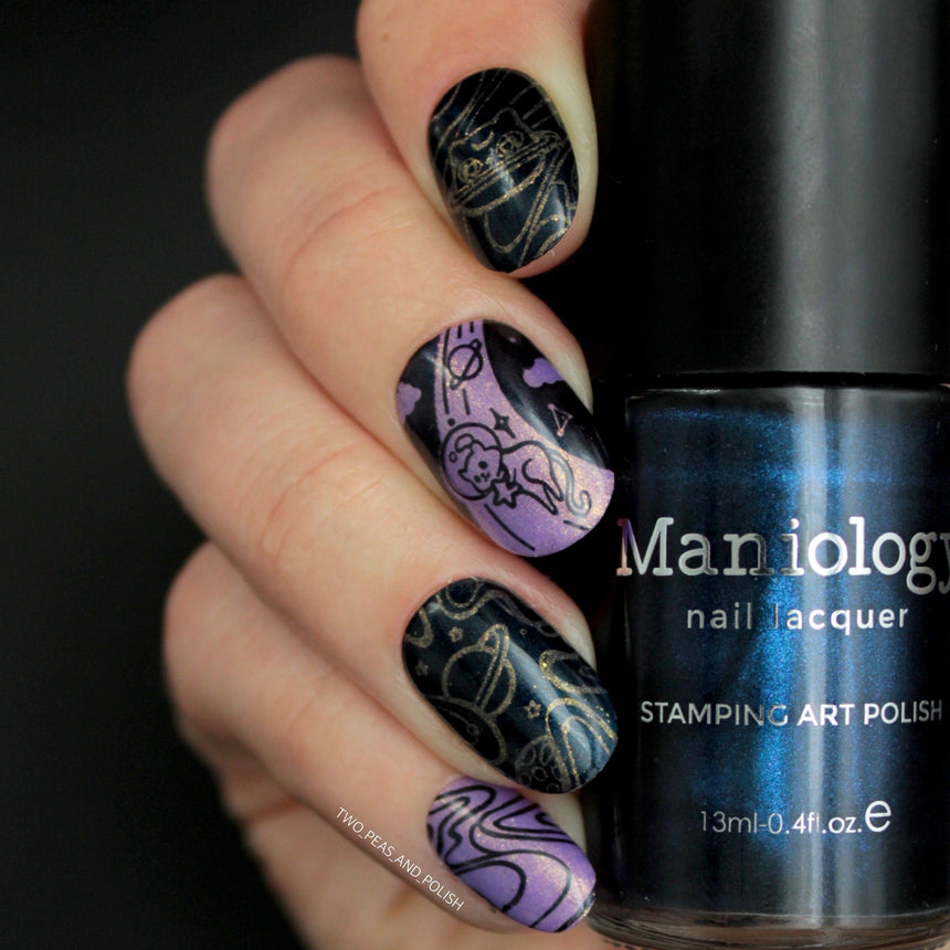 Cosmos (B433) - Pearl Navy Blue Stamping Polish