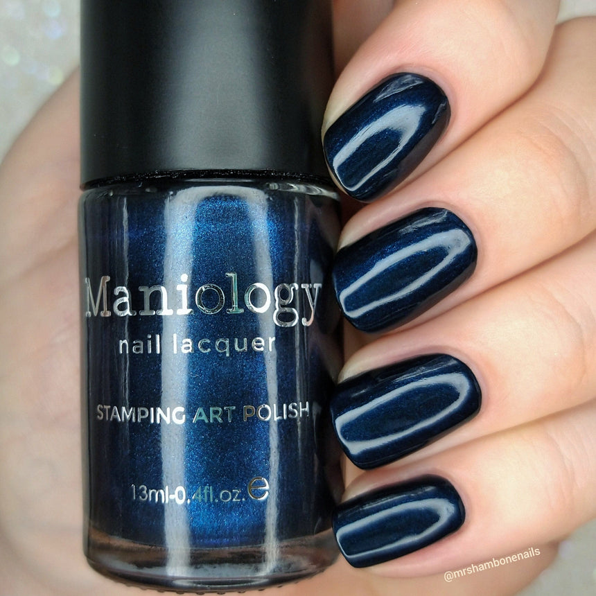 Cosmos (B433) - Pearl Navy Blue Stamping Polish