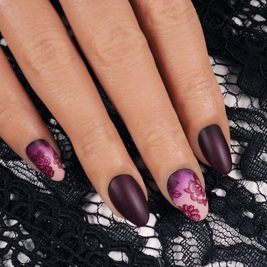 Leather (B368) - Dark Burgundy Red Stamping Polish