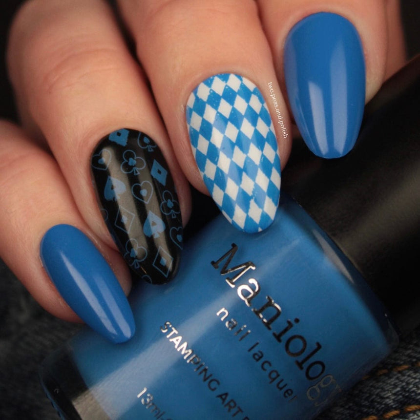 Alice (B468) - Cream Blue Stamping Polish