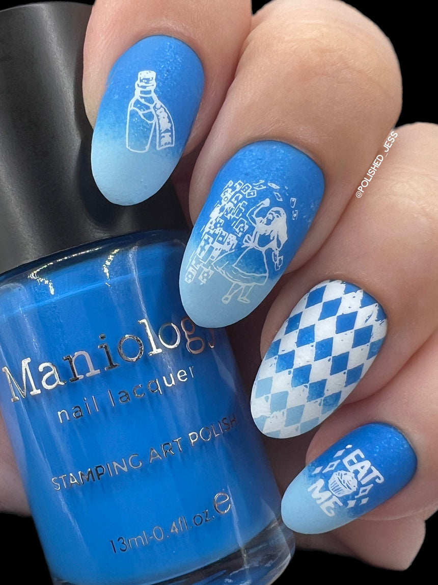 Alice (B468) - Cream Blue Stamping Polish