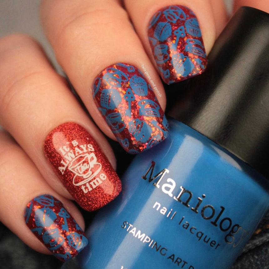 Alice (B468) - Cream Blue Stamping Polish