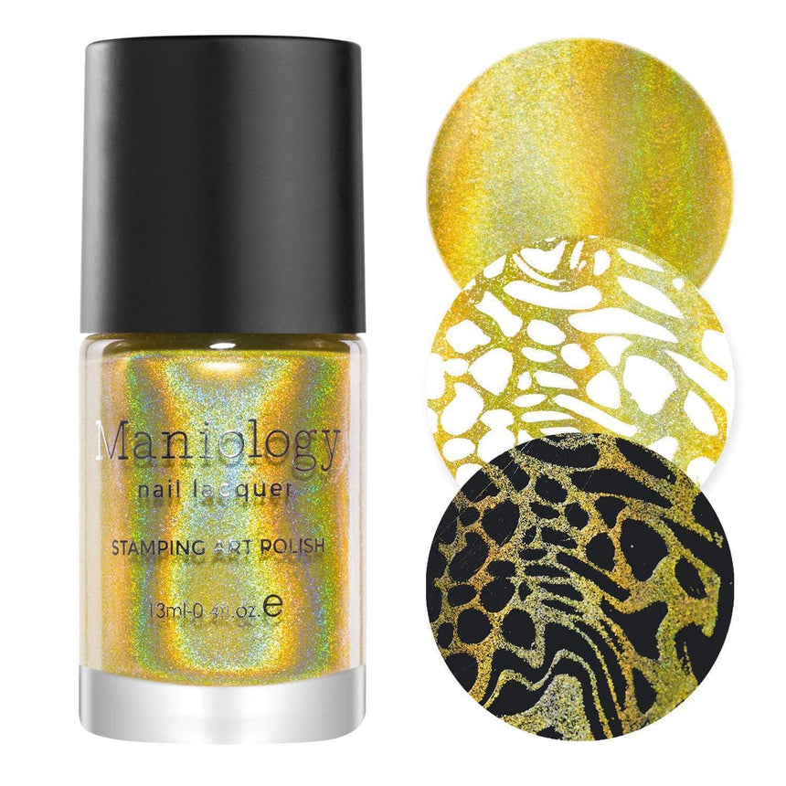 Liquid Sunshine (B335) - Bright Yellow Holographic Stamping Polish