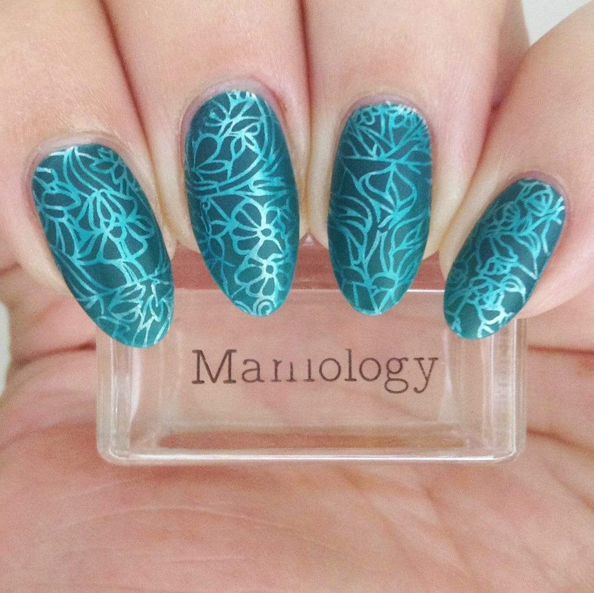 Glass (B371) - Sheer Tint Teal Green Stamping Polish