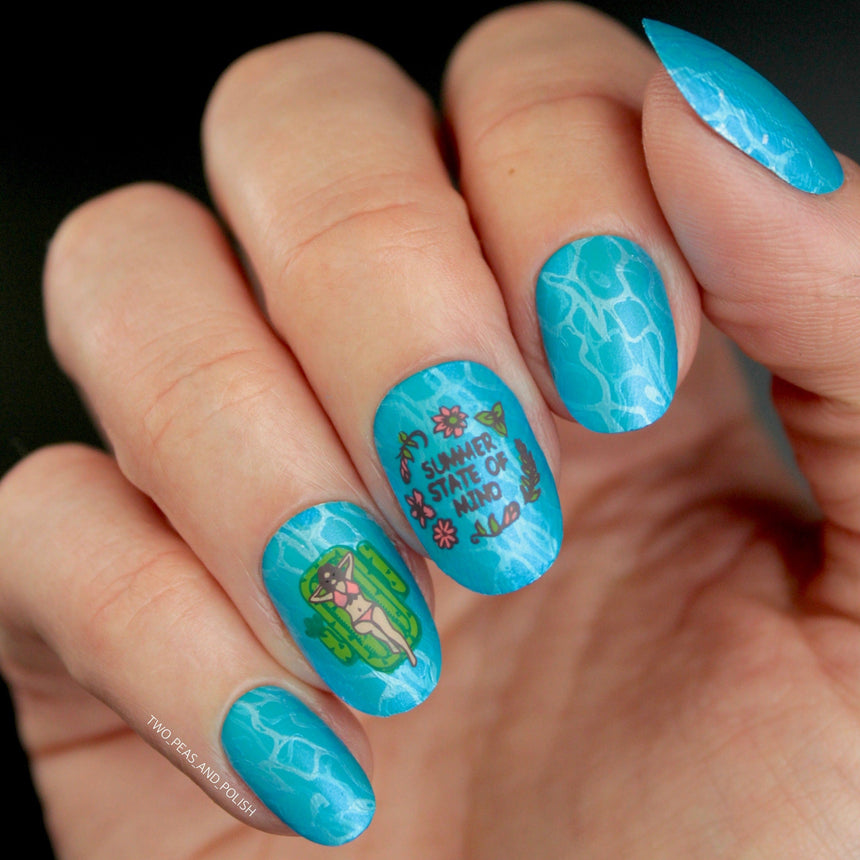 Pool Party: Lap Life (MXM079) - Nail Stamping Plate