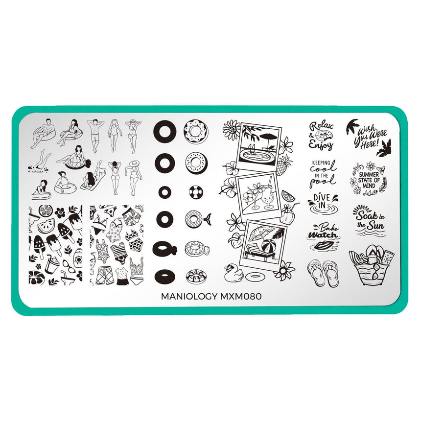 Pool Party: Swim Club (MXM080) - Nail Stamping Plate