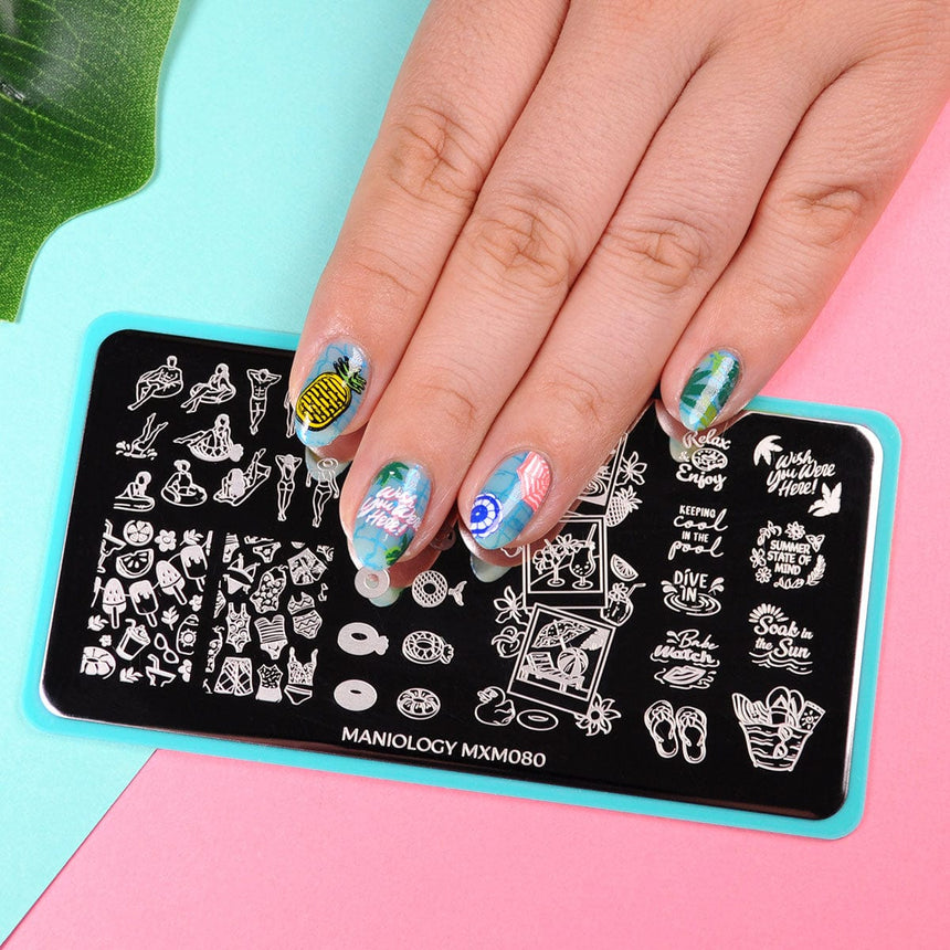Pool Party: Swim Club (MXM080) - Nail Stamping Plate