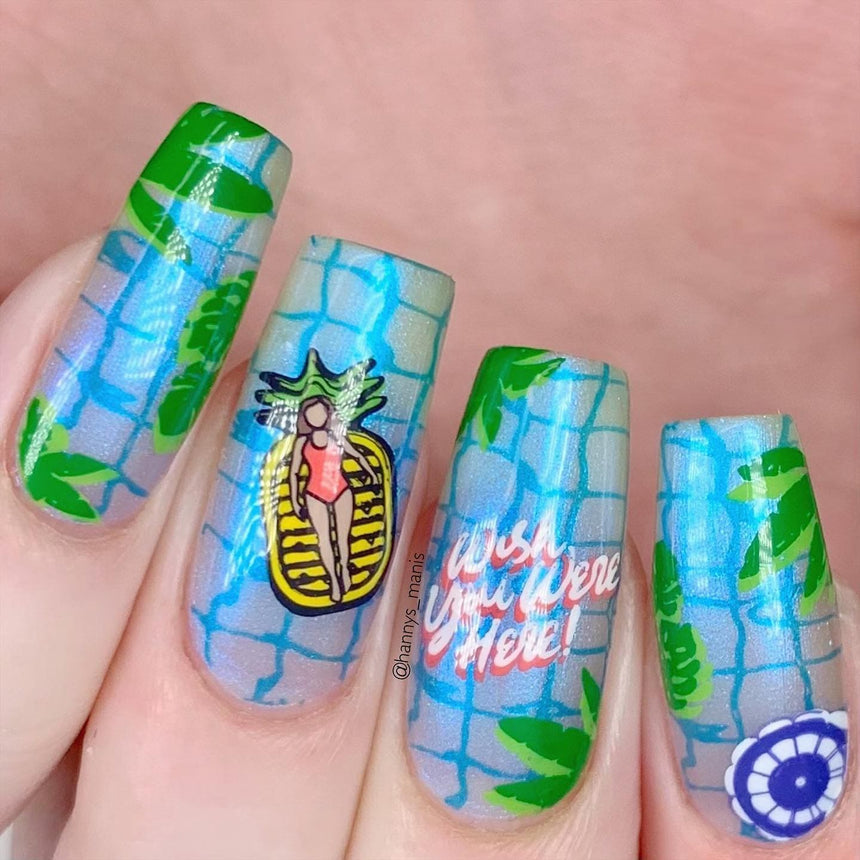 Pool Party: Swim Club (MXM080) - Nail Stamping Plate