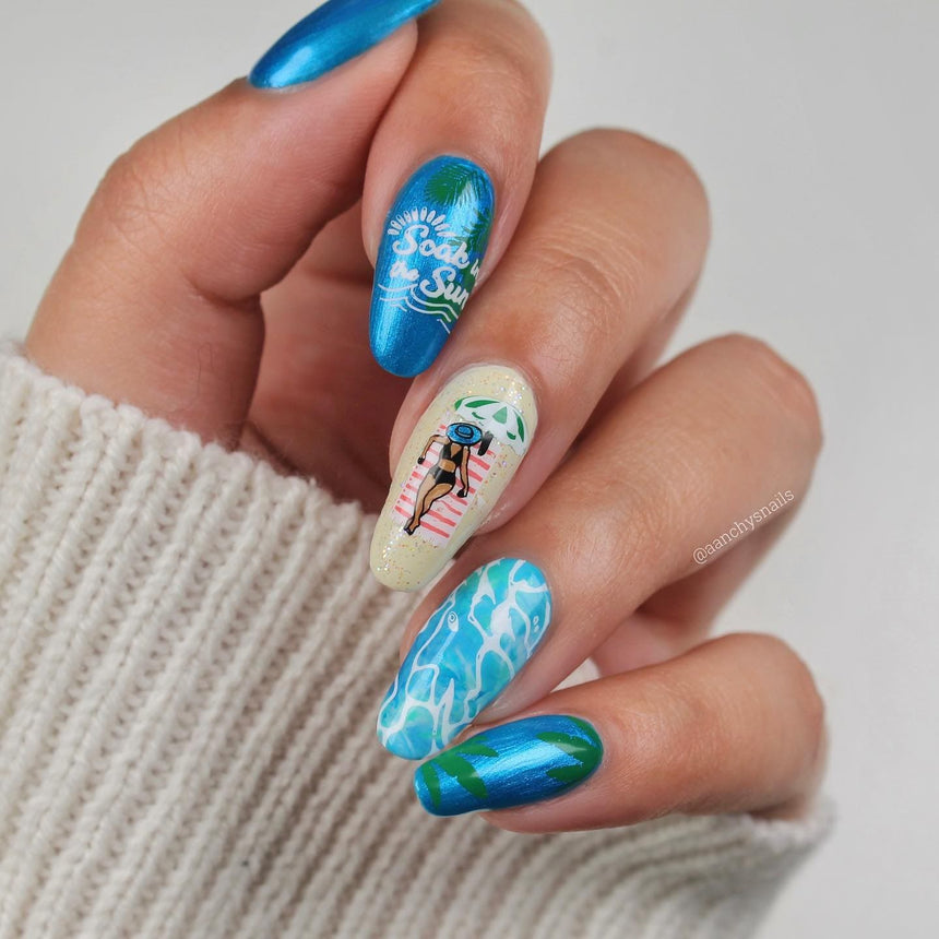 Pool Party: Swim Club (MXM080) - Nail Stamping Plate