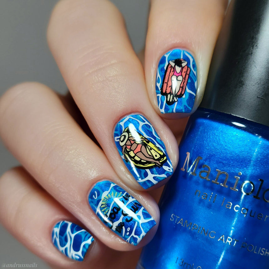 Pool Party: Swim Club (MXM080) - Nail Stamping Plate