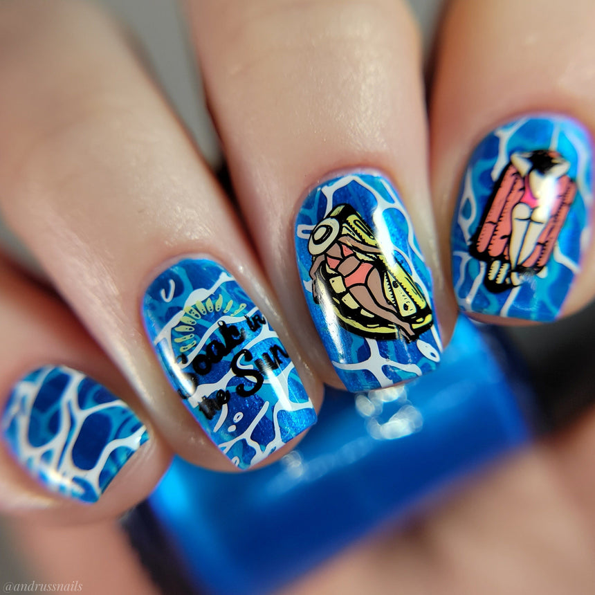 Pool Party: Swim Club (MXM080) - Nail Stamping Plate