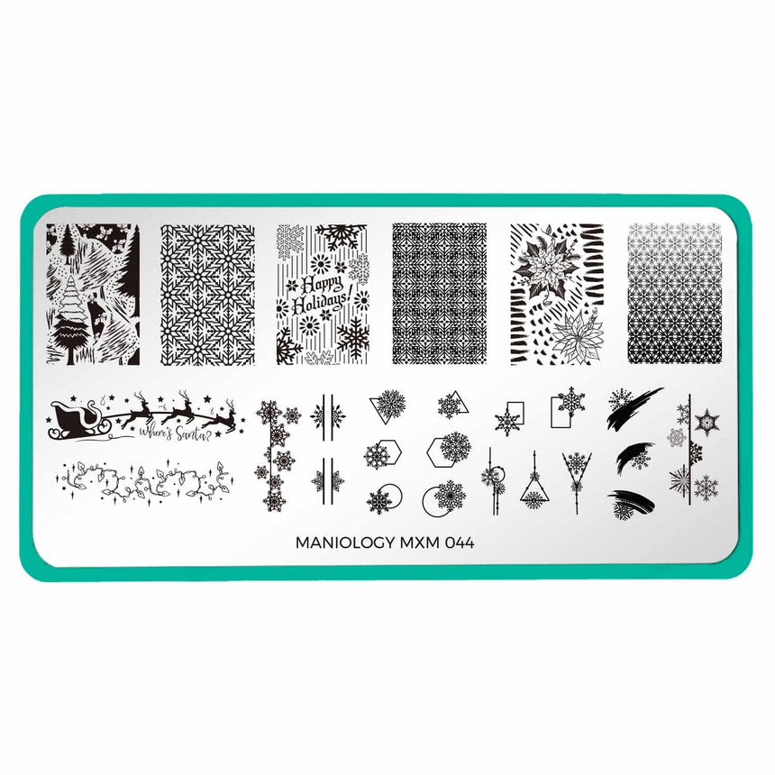 Snow Day: Crystal Grid (MXM044) - Nail Stamping Plate