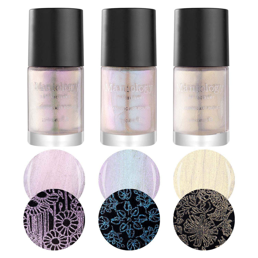 Moonbeams: 3-Piece Iridescent Shimmer Stamping Polish Set
