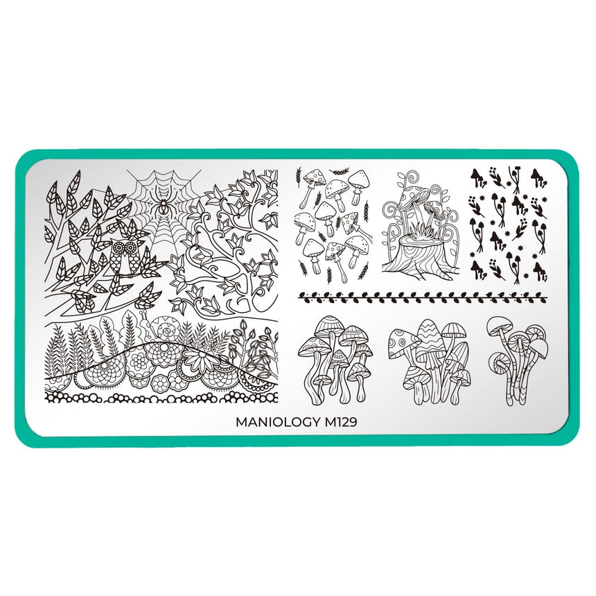 Mystic Woods: Do You See Me?/Mucho Mushrooms (m129) - Nail Stamping Plate