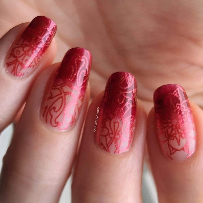 Mystic Woods: Earthly Medallions/Nature's Kaleidescope (m133) - Nail Stamping Plate