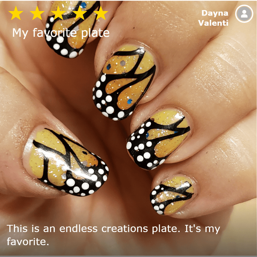 Mystic Woods: Leafy Feathers/Butterfly Wings (m127) - Nail Stamping Plate