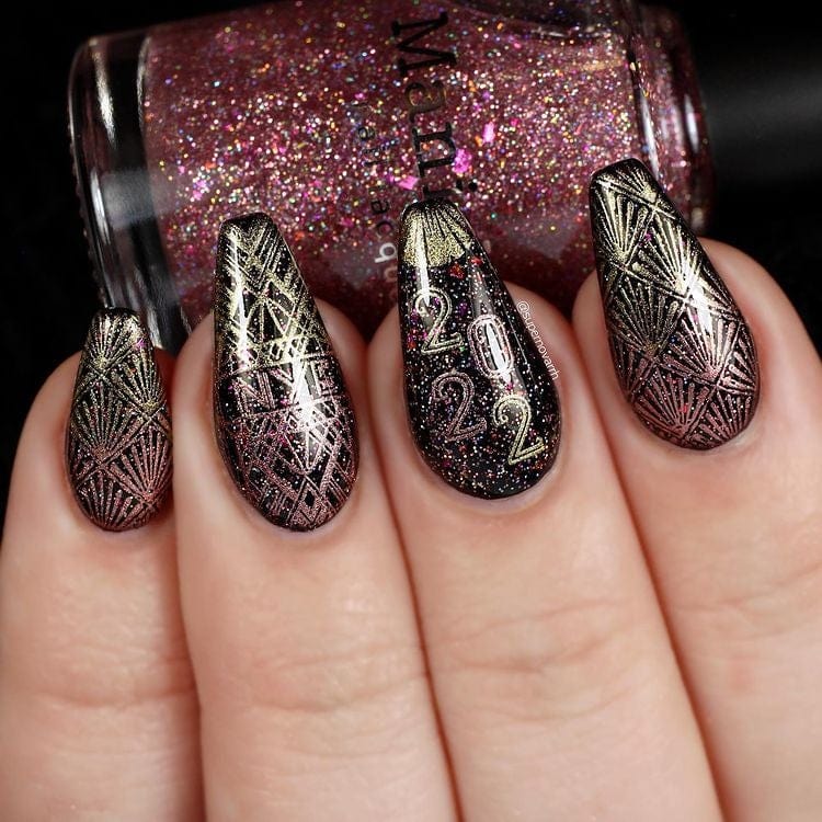 New Year: Art Deco (m260) - Nail Stamping Plate