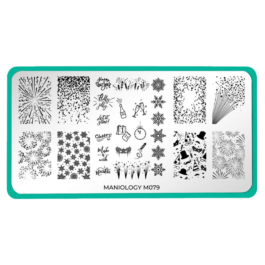 New Year Cheer (m079) - Nail Stamping Plate