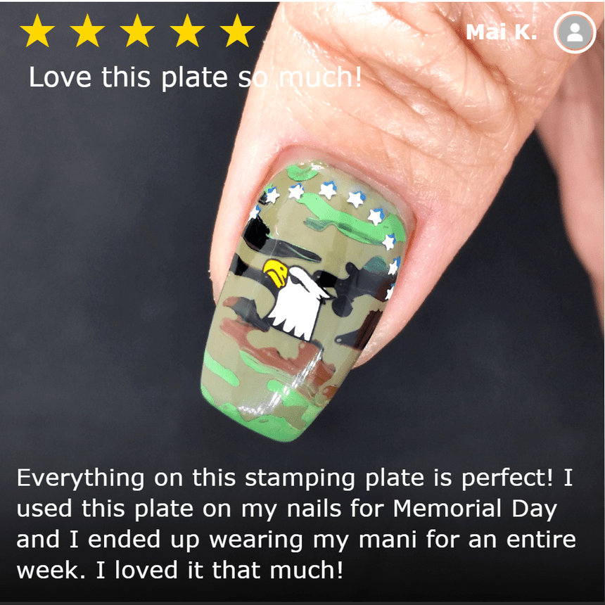 Occasions: Stars & Stripes (m054) - Nail Stamping Plate