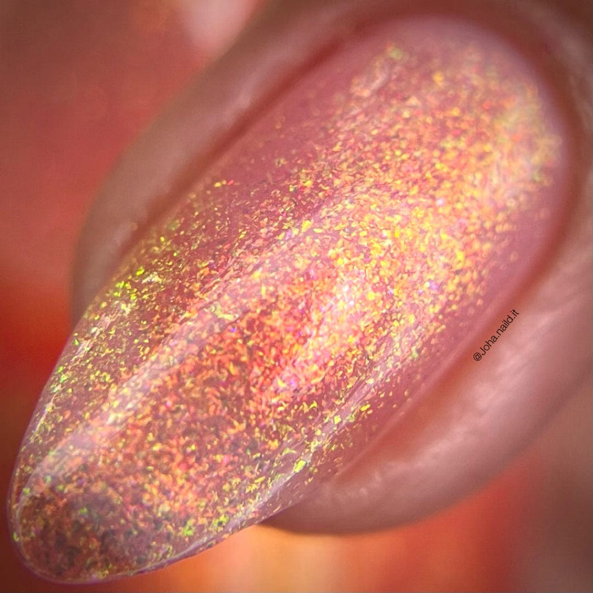 Pau Hana: Fuzzy Navel (P132) - Sheer Pink Flakie Nail Polish