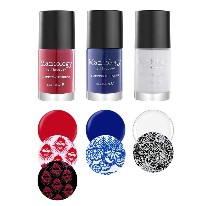 Perfect Trio - 3-piece Independence Day Nail Stamping Polish Set
