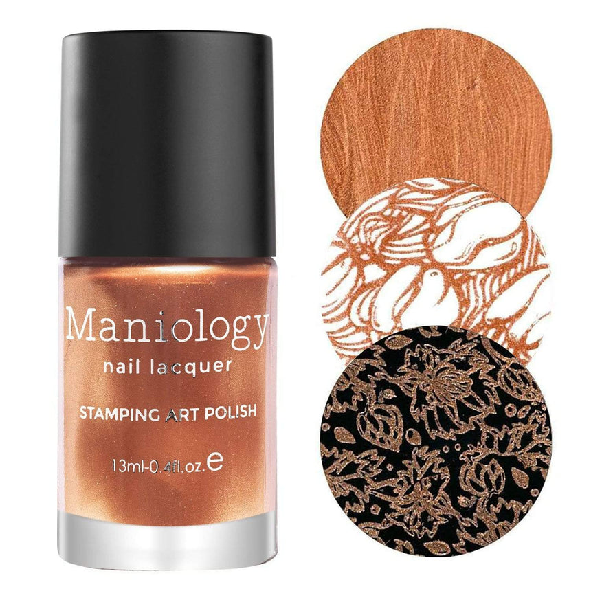 Spiced Orange (B248) - Metallic Copper Orange Stamping Polish