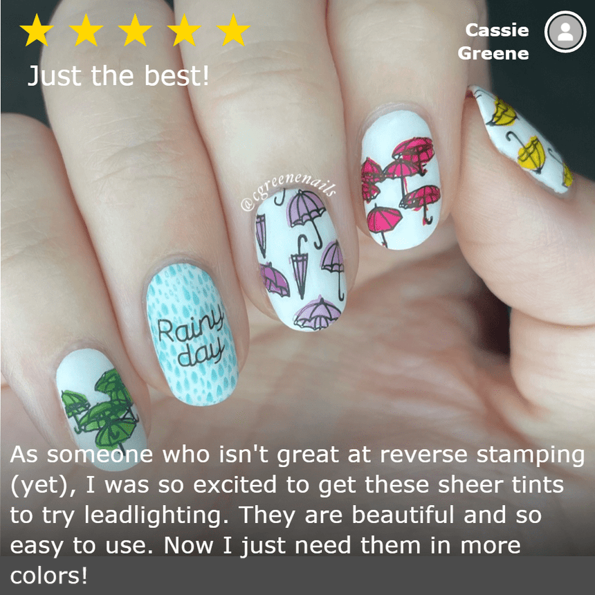 Rainbow Splash: 6-Piece Sheer Tint Stamping Polish Set