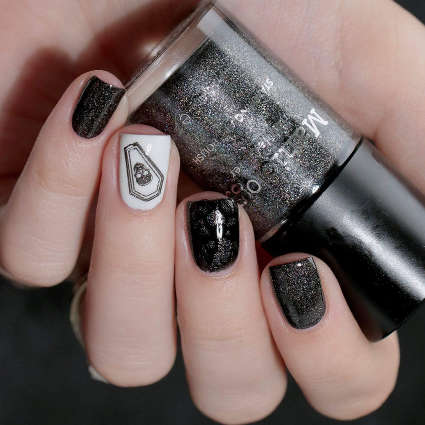 Raven (B402) - Black Sand Stamping Polish