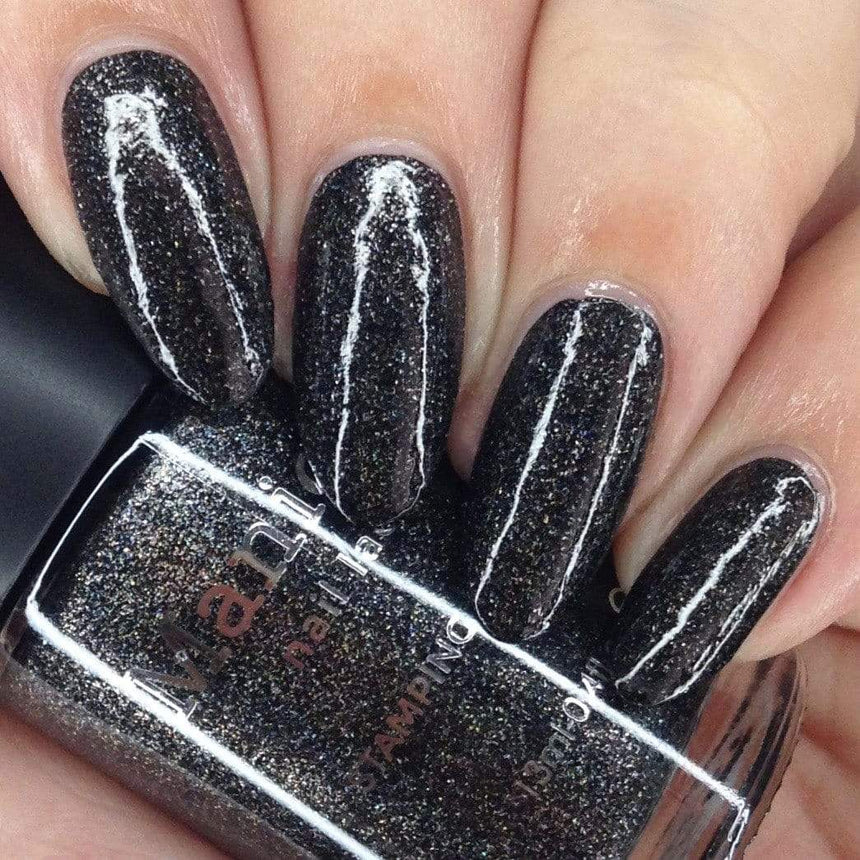 Raven (B402) - Black Sand Stamping Polish