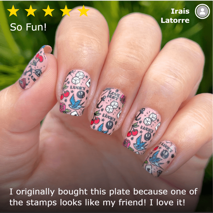 Rockabilly (m228) - Nail Stamping Plate