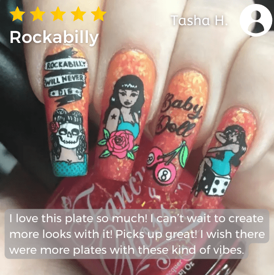Rockabilly (m228) - Nail Stamping Plate