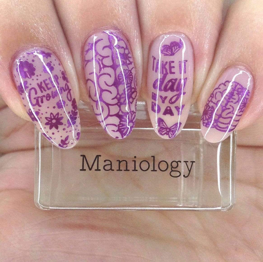 Serenity (B413) - Purple Silver Metallic Stamping Polish