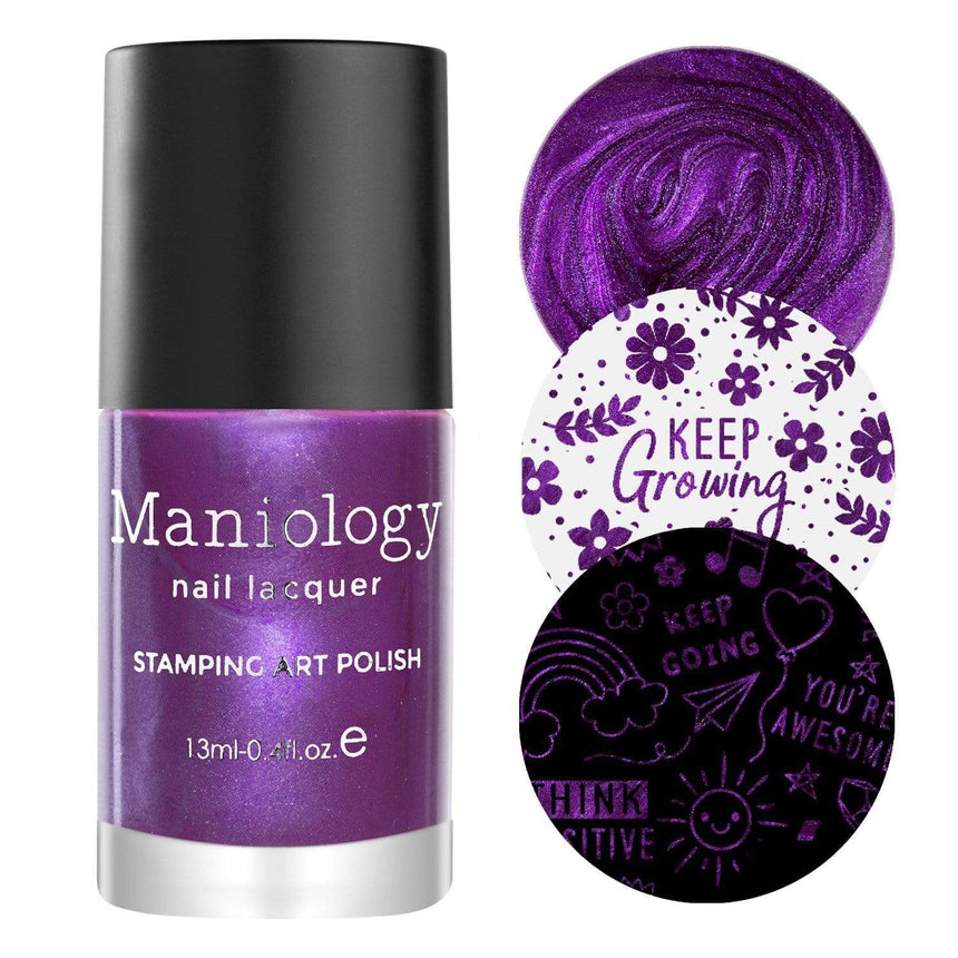 Serenity (B413) - Purple Silver Metallic Stamping Polish