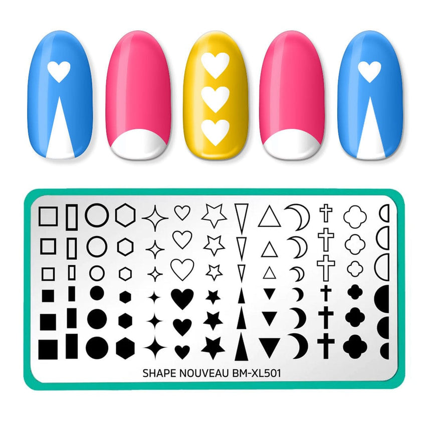 Shape Nouveau: Back to Basics (BM-XL501) - Nail Stamping Plate