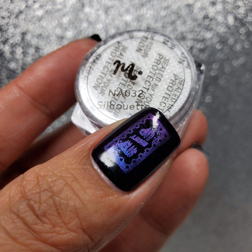 Silhouette (NA032) - Blue Duochrome Nail Art Powder